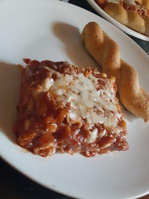 Our cottage cheese free lasagna (ground sausage and turkey)