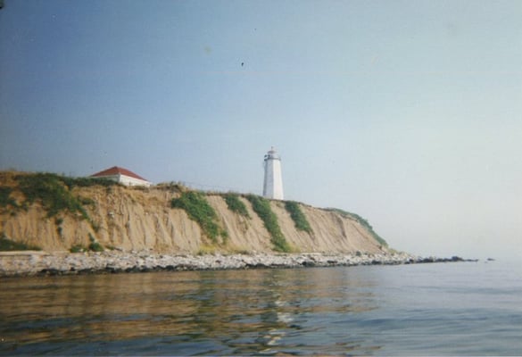 The cliffs are eroding.