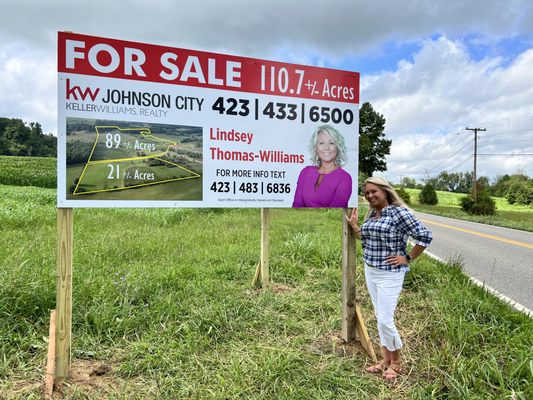 Land listing signage for a listing in Bristol, TN. My largest signs went up that day!