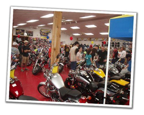 Hundreds of new and used motorcycles in stock