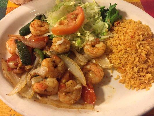 Shrimp a la Mexicana (minus the cheese that coats it)