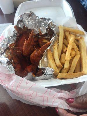 Wing and fries