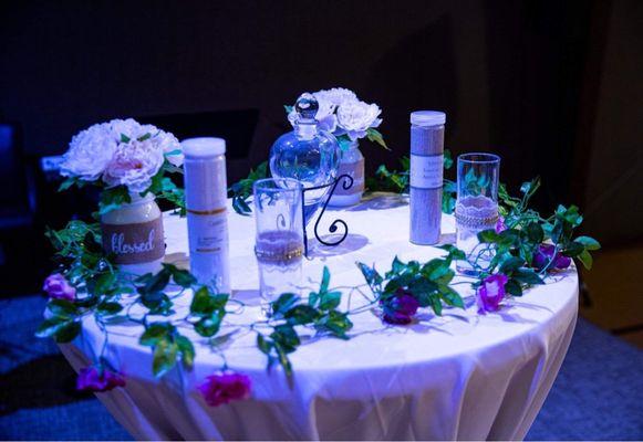 Sand ceremony table