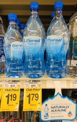 Eternal Water-Naturally Alkaline, Natural Electrolytes, Natural pH Spring Water. Found it Here at Safeway!!