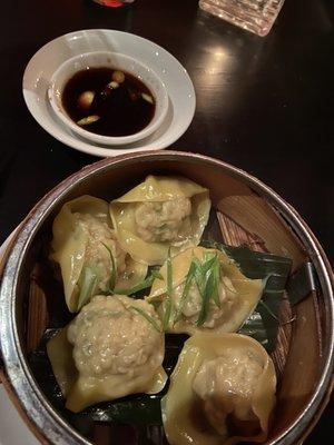 Garlic Local pasture - raised pork and chive dumplings