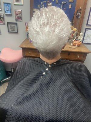 Ladies short layered cut