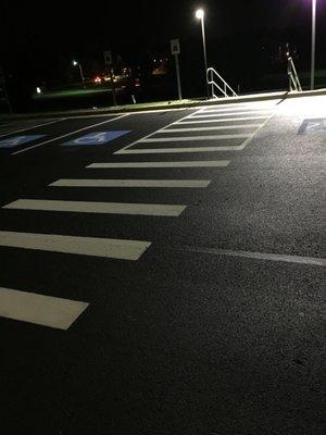 Parking Lot Line Striping for Handicap Parking, Crosswalks, Parking Spaces, Curb Painting, Fire Lane, Parking Lot Cleaning, Sign Installs