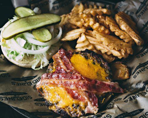 Bacon Cheeseburger + Waffle Fries