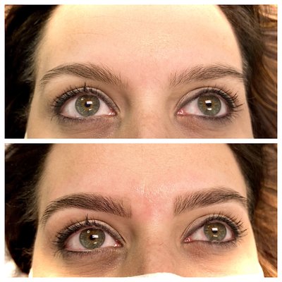 Lash lift and tint, and eyebrow shaping