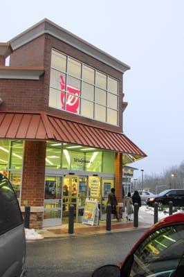 view from parking lot of automatic electronic doorway