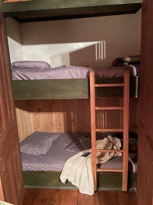 bunk beds built into the wall