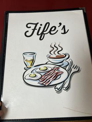 Front of menu