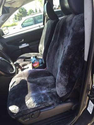 New pair of sheepskin seat covers for my SUV Volvo !