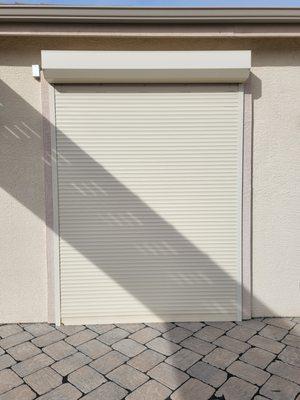 Aluminum Roll Shutter over slider door -
Closed