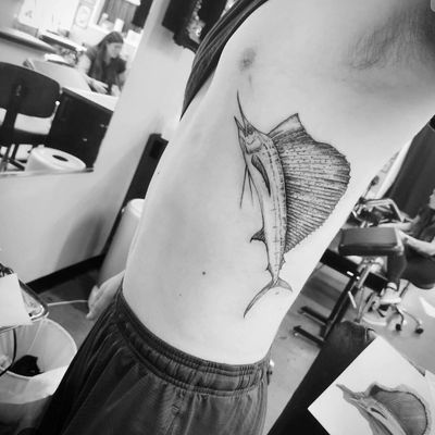 Sailfish tattoo by Victoria