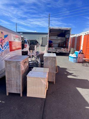 Gathering all the furniture so we can load up the uhaul in safe manner