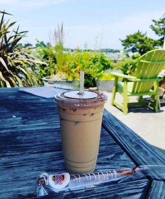 Iced Coffe and Chocolate Dipped Pretzel