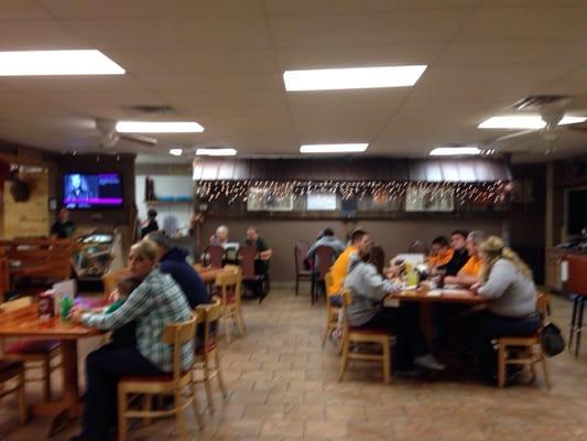 Two dining areas.