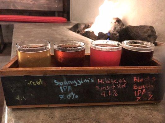 Beer flight is pre-selected...the hibiscus is delicious