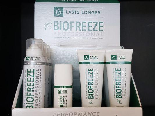 We have Biofreeze Products for sale in store