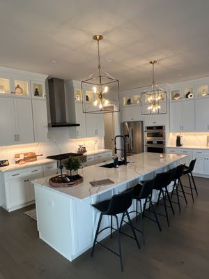 Solid surface quartz backsplash - stunning, timeless and zero maintenance