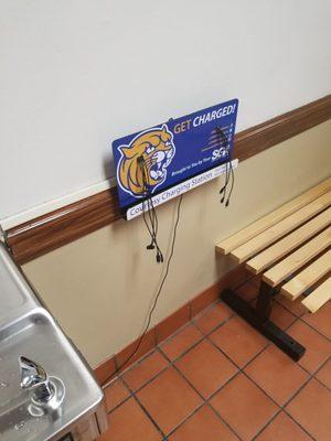 Outside of Auditorium (Downcity) - charging station with every cable imaginable.