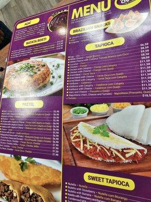 Brazilian Menu