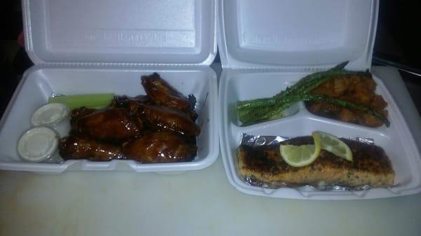 Henny wings and Grill salmon.....dont sleep on it