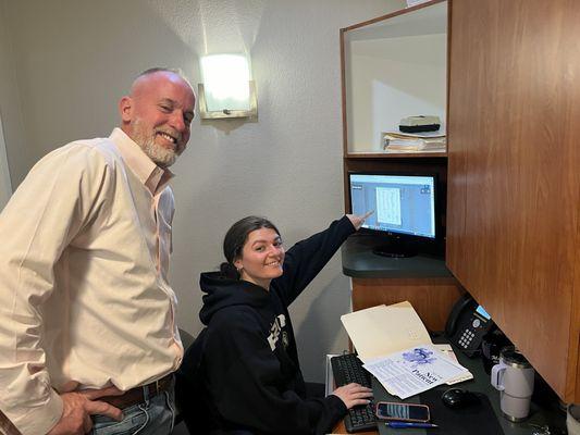 Dr Tim and Maggie showing me my chart.