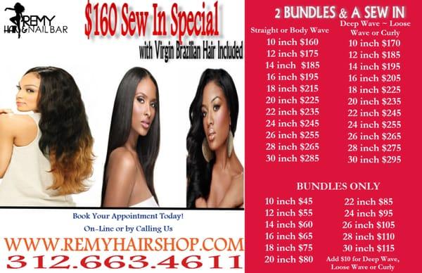 Remy Hair Shop is offering this summer special until July 31st!