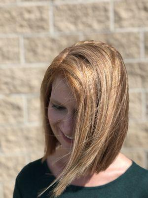 Natural Red Hair And A Few Highlights To Blend In Natural Silvers.