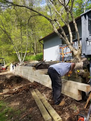 Back yard retaining wall