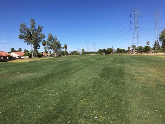 Shot from the fairway, which is in good shape