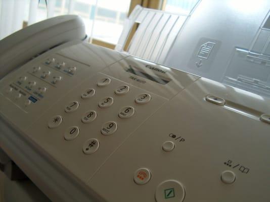 We offer faxing services for incoming or outgoing faxes.