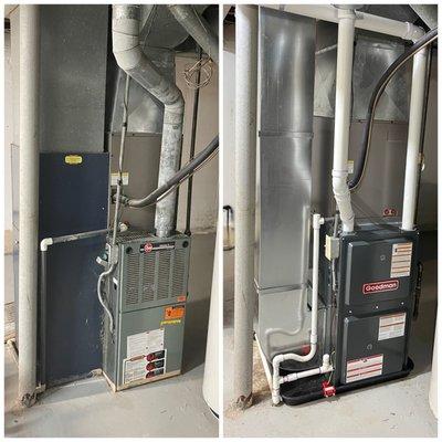 Furnace installation before and after