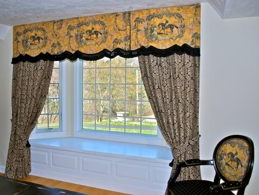 Custom dining room drapes and valance