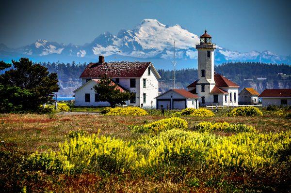 Point Wilson Lighthouse located at Fort Worden overlooking Baker. Photo by Gary Romjue