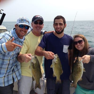 Triple bass for this family outing!! We landed over 40 smallmouth bass this day!!