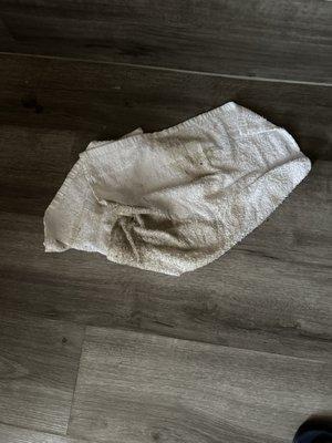 Dirty towel from cleaning the room!