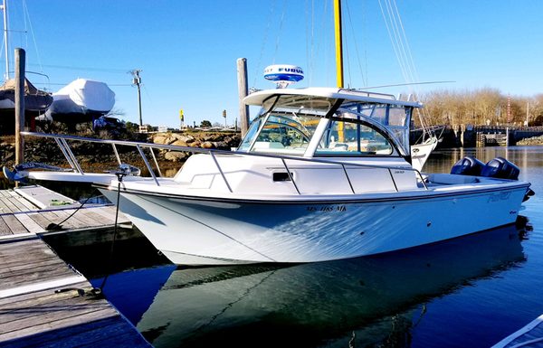 2510 Parker twin 150hp outboards