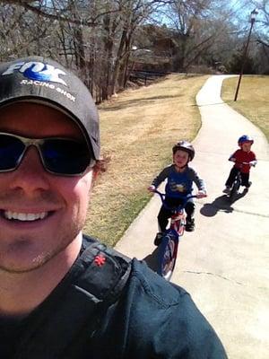 Dr. Rusty Wouters and his two boys doing their favorite hobby.