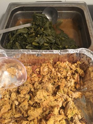 Vegan mac & cheese with collar greens