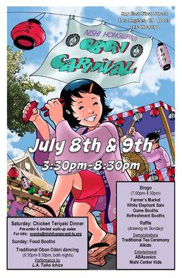 Obon is back! L.A. Nishi's Obon Carnival is July 8th and 9th from 3:30 pm.