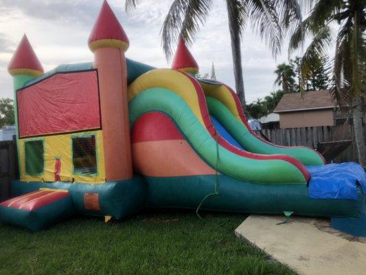 Bounce house water slide combo