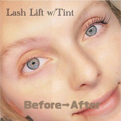 Lash lift before/after