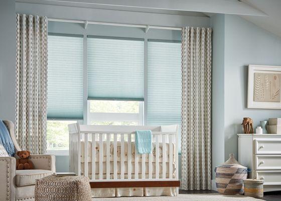 With multiple cordless and motorization options now available for shades & blinds you can rest in peace knowing that your little one is safe