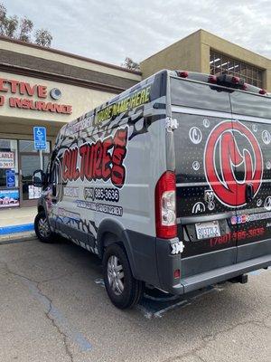 Van parked in a handicapped spot