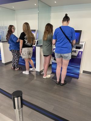 New automatic teller kiosks...kind of similar to self checkout at stores.