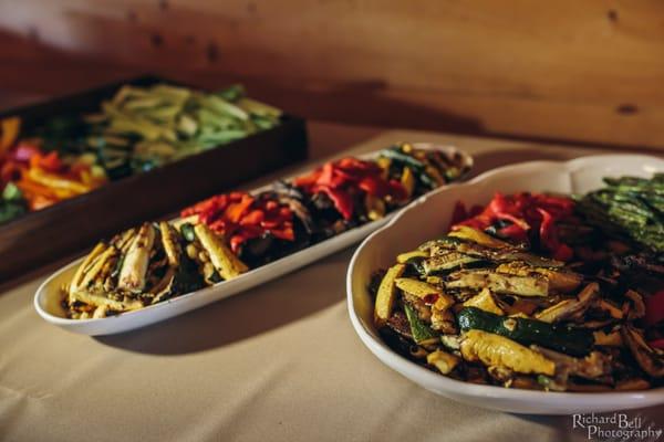 Roasted vegetable display