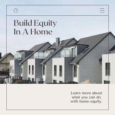 Check out this article to learn how to build equity in a home and what you can use it for. https://bit.ly/3dXKbJL